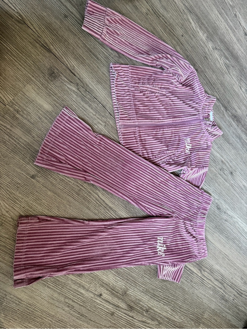 Nike Pink Velvet-Look Girls' Jacket